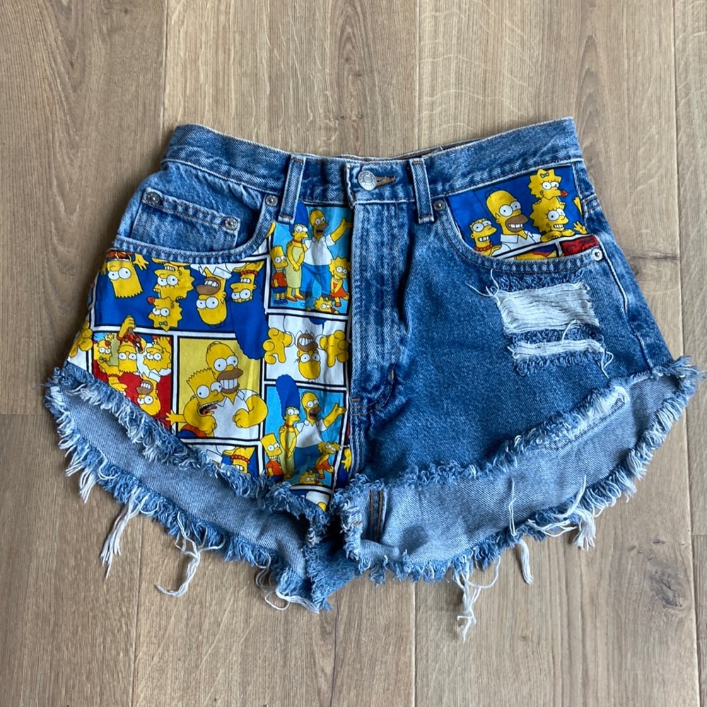 One of a kind “The Simpons” denim shorts